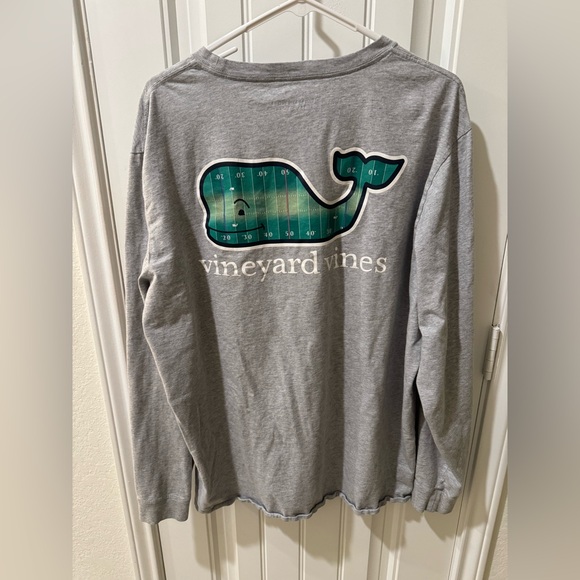 Vineyard Vines Gray Shirt with Teal Whale Design - Picture 2 of 5